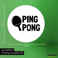 Aufkleber Ping Pong Tischtennis 10cm Sticker
