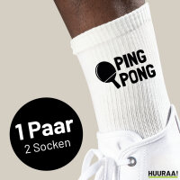 Socken Ping Pong Tischtennis Größe 37/46 White Motiv Tennissocken