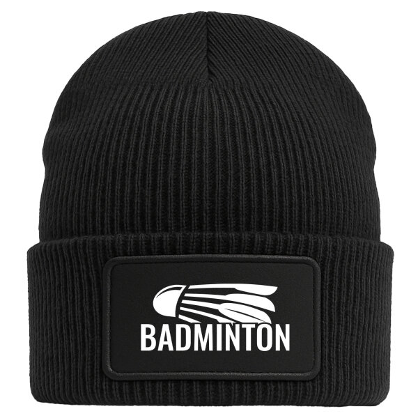 Beanie Badminton Federball Black Mütze