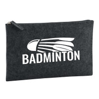 Kulturbeutel Badminton Federball 1 Liter Filz Charcoal...