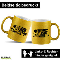 Glitzertasse Badminton Federball 330ml