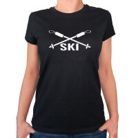 Damen T-Shirt Ski Schriftzug Größe XS-XXL