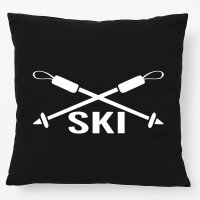 Kissen Ski Schriftzug 40x40cm