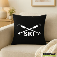 Kissen Ski Schriftzug 40x40cm
