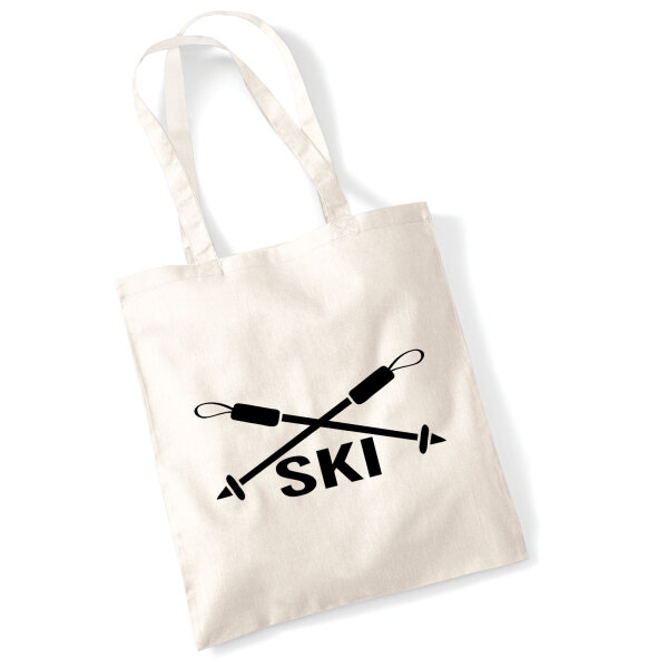 Jutebeutel Ski Schriftzug 10 Liter