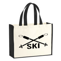 Jutetasche Ski Schriftzug 21 Liter Black