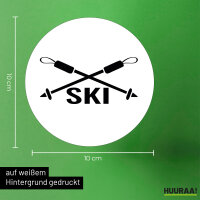 Aufkleber Ski Schriftzug 10cm Sticker