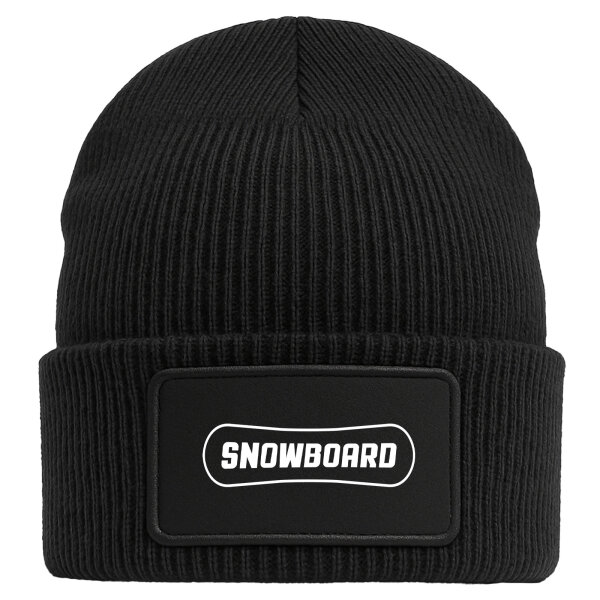 Beanie Snowbord Schriftzug Black Mütze