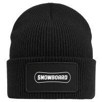Beanie Snowbord Schriftzug Black Mütze
