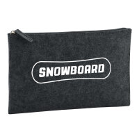 Kulturbeutel Snowbord Schriftzug 1 Liter Filz Charcoal...