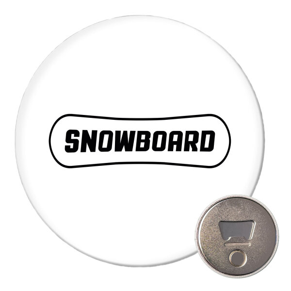 Magnet Snowbord Schriftzug 59mm Kühlschrankmagnet Flaschenöffner