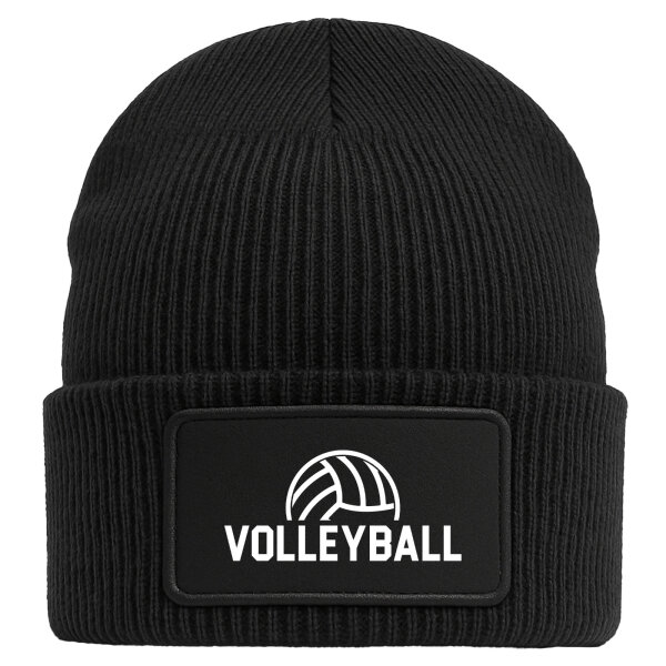 Beanie Volleyball Schriftzug Black Mütze
