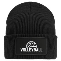 Beanie Volleyball Schriftzug Black Mütze