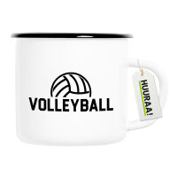 Emaille Tasse Volleyball Schriftzug 300ml Vintage Emaille...