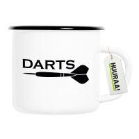 Emaille Tasse Darts Dartpfeil 300ml Vintage Emaille Becher