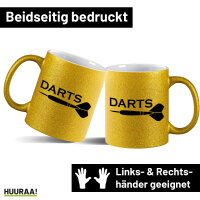 Glitzertasse Darts Dartpfeil 330ml
