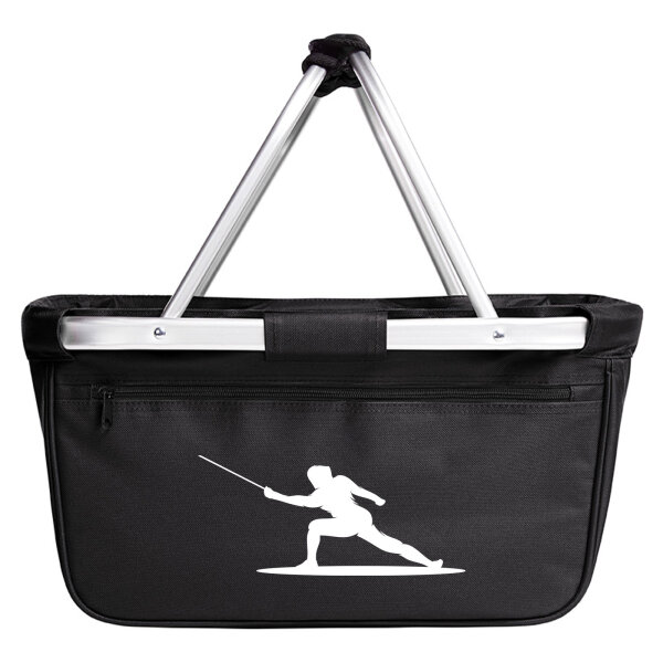 Einkaufskorb faltbar Fechten Silhouette 20 Liter Tragekorb Black