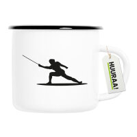 Emaille Tasse Fechten Silhouette 300ml Vintage Emaille...