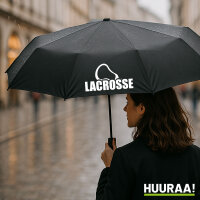 Regenschirm Lacrosse Schriftzug 98cm Schwarz