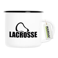 Emaille Tasse Lacrosse Schriftzug 300ml Vintage Emaille Becher