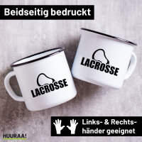 Emaille Tasse Lacrosse Schriftzug 300ml Vintage Emaille Becher