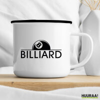 Emaille Tasse Billard Snooker 300ml Vintage Emaille Becher