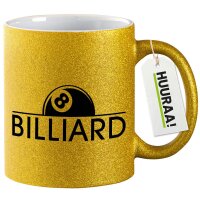Glitzertasse Billard Snooker 330ml