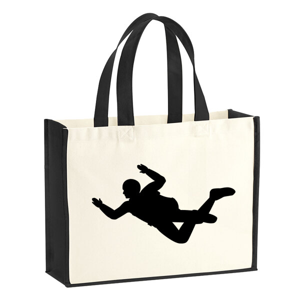 Jutetasche Skydiving Silhouette 21 Liter Black