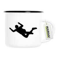 Emaille Tasse Skydiving Silhouette 300ml Vintage Emaille...