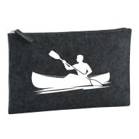 Kulturbeutel Canoeing Kajakfahren 1 Liter Filz Charcoal...