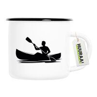 Emaille Tasse Canoeing Kajakfahren 300ml Vintage Emaille...