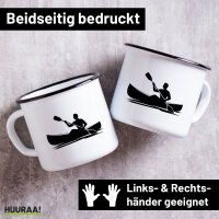 Emaille Tasse Canoeing Kajakfahren 300ml Vintage Emaille...