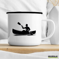 Emaille Tasse Canoeing Kajakfahren 300ml Vintage Emaille Becher