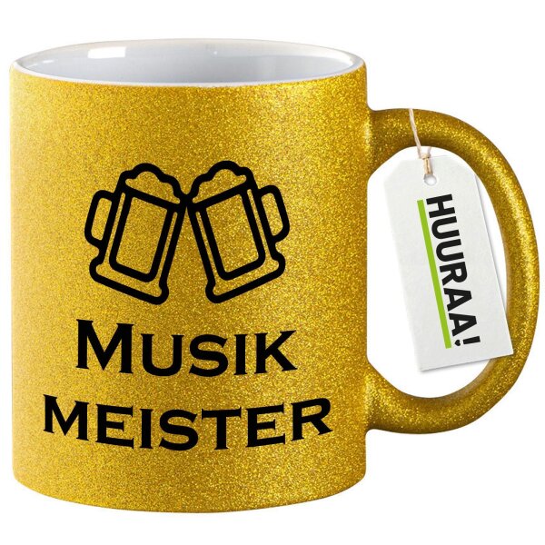 Glitzertasse Musikmeister Spielmanszug 330ml