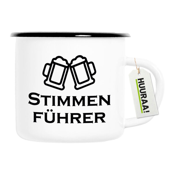 Emaille Tasse Stimmenführer Spielmanszug 300ml Vintage Emaille Becher