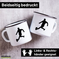 Emaille Tasse Fußball Soccer 300ml Vintage Emaille...