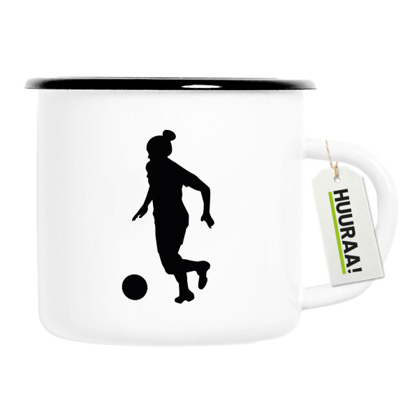 Emaille Tasse Soccer Fußball 300ml Vintage Emaille Becher