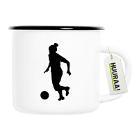 Emaille Tasse Soccer Fußball 300ml Vintage Emaille...