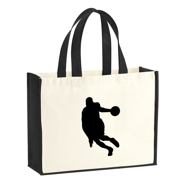 Jutetasche Basketball Silhouette 21 Liter Black