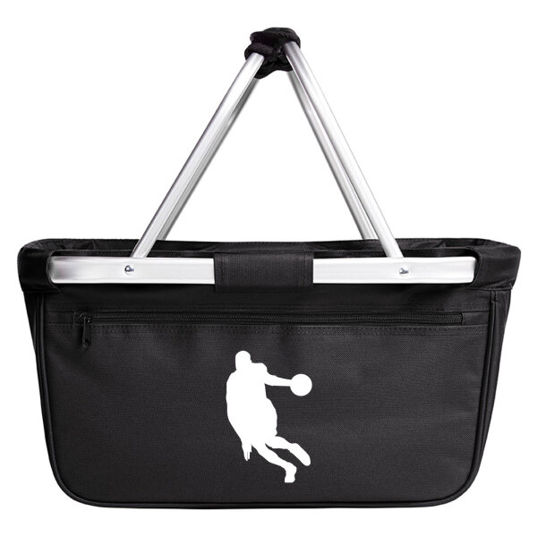 Einkaufskorb faltbar Basketball Silhouette 20 Liter Tragekorb Black