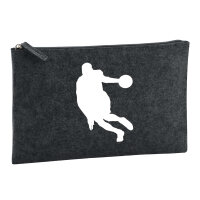 Kulturbeutel Basketball Silhouette 1 Liter Filz Charcoal...