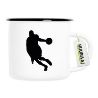 Emaille Tasse Basketball Silhouette 300ml Vintage Emaille...