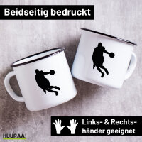 Emaille Tasse Basketball Silhouette 300ml Vintage Emaille...