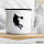 Emaille Tasse Basketball Silhouette 300ml Vintage Emaille Becher