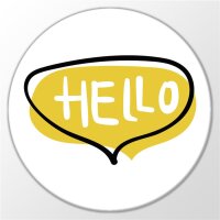Magnet Hello Sprechblase Hi Hallo 59mm...