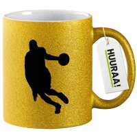 Glitzertasse Basketball Silhouette 330ml