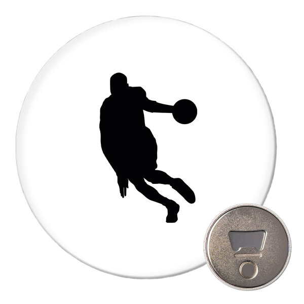 Magnet Basketball Silhouette 59mm Kühlschrankmagnet Flaschenöffner