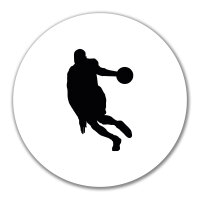 Aufkleber Basketball Silhouette 10cm Sticker