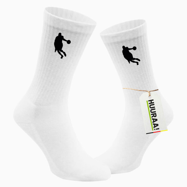 Socken Basketball Silhouette Größe 37/46 White Motiv Tennissocken