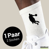 Socken Basketball Silhouette Größe 37/46 White Motiv Tennissocken
